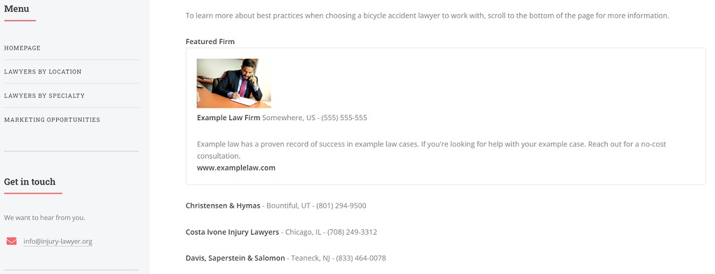 example featured listing for oilfield lawyers